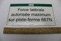 Genie Lift Part # 28163FRGT - DECAL,NOTICE,MAX SIDE FORCE, EA