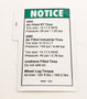 Genie Lift Part # 29935GT - DECAL,NOTICE,TIRE PRESS&TORQUE, EA