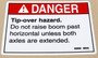 Genie Lift Part # 32932GT - DECAL,DANGER,TIPOVER,AXLES, EA