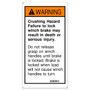 Genie Lift Part # 32939GT - DECAL,CRUSHING HAZ/BRAKE LOCK, EA