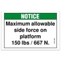 Genie Lift Part # 37051GT - DECAL,NOTICE,SIDE FRC 150,ANSI, EA