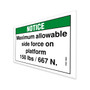 Genie Lift Part # 37051GT - DECAL,NOTICE,SIDE FRC 150,ANSI, EA