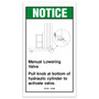 Genie Lift Part # 37141GT - DECAL, NOTICE, MANUAL LOWERING, EA