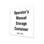 Genie Lift Part # 38122GT - DECAL,LABEL, OM STORAGE, EA