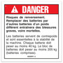 Genie Lift Part # 40300FRGT - DECAL,DANGER,TIP-OVER BATTERY, EA