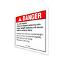 Genie Lift Part # 43617GT - DECAL,DANGER,TIP-OVER,BATTERY, EA