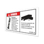 Genie Lift Part # 44737FRGT - DECAL, DANGER-TIP-OVR,TRAYS, EA