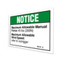Genie Lift Part # 46218GT - DECAL,NOTICE,SIDE FORCE 45,CE, EA
