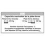 Genie Lift Part # 48331FRGT - DECAL,NOTICE, MAX CAP 1000/250, EA