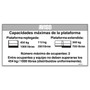 Genie Lift Part # 48331SPGT - DECAL,NOTICE, MAX CAP 1000/250, EA