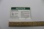 Genie Lift Part # 52495GT - DECAL,NOTICE,MANUAL LOWERING, EA
