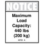 Genie Lift Part # 62722GT - DECAL,NOTICE,MAX CAPACITY 440, EA