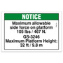 Genie Lift Part # 72120GT - DECAL,NOTICE,SIDE FRC,3246ANSI, EA