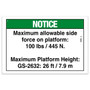 Genie Lift Part # 72992GT - DECAL,NOTICE,SIDE FRC,2632ANSI, EA