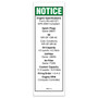 Genie Lift Part # 97571GT - DECAL,NOTICE,FORD ENG SPECS T2, EA