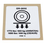 Genie Lift Part # 97693GT - DECAL,LABEL,WHEEL LOAD 2632, EA