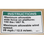 Genie Lift Part # 97893GT - DECAL,NOTICE,SIDE FRC/WINDANSI, EA