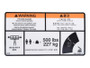 JLG Part # 1001121921 | DECAL,WARNING 500LB CAP., EA