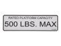JLG Part # 1701678 | DECAL, 500 LB. CAP., EA