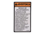 JLG Part # 1702576 | DECAL, CRUSH HAZARD(SPA,LAT AM, EA
