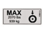 JLG Part # 1706311 | DECAL, TIRE LOAD(2070LB/939KG), EA