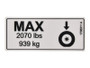 JLG Part # 1706311 | DECAL, TIRE LOAD(2070LB/939KG), EA