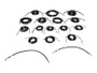 JLG hose kit components neatly arranged, highlighting OEM-quality parts designed for reliable equipment maintenance.