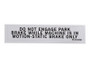 JLG Part # 91143182 | DECAL - PARK BRAKE, EA