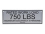 JLG Part # 3252045 | NAMEPLATE, 750 LB WORK LOAD, EA