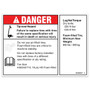 Genie Lift Part # 1254849GT - DECAL,DANGER/NOTICE,TIRESPECS,SX180, EA