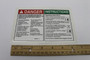 Genie Lift Part # 1258104GT - DECAL, DANGER, OUTRIGGER SAFETY, EA