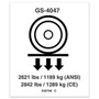 Genie Lift Part # 230758GT - DECAL,LABEL,WHEEL LOAD,GS-4047, EA