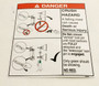 Genie Lift Part # 850091GT - DECAL- DANGER CRUSHHA, EA