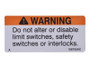 JLG Part # 106705SJ | SJ-DECAL, DO NOT ALTER, EA