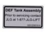 JLG Part # 1001230310 | DECAL,DEF TANK SERVICE, EA