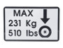 JLG Part # 1706573 | DECAL,MAX TIRE LOAD(19AMI), EA