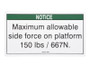 JLG Part # 28163GN | GN-NOTICE MAX SIDE FORCE ANSI, EA