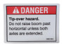 JLG Part # 32932GT | GN-DECAL DANGER TIPOVER AXLES, EA