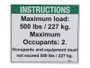 JLG Part # 37052GT | GN-NOTICE MAX LOAD 500LBS, EA