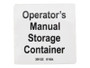 JLG Part # 38122GN | GN-DECAL,OM STORAGE, EA