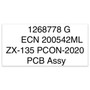 Genie Lift Part # 1268778GT - DECAL, LABEL, ZX135 PCON, EA