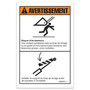 Genie Lift Part # 1285068FRGT - DECAL  WARNING, CYLINDER CHOCK,WRDS ,FR, EA