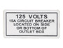 JLG Part # 70041446 | DECAL, 125 VOLTS, EA
