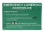 JLG Part # 70046070 | DECAL,EMERGENCY LOWERING, EA
