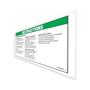 Genie Lift Part # 1275449GT - DECAL, OPERATOR INSTRUCTION, GROUND CONTROL, SX-135XC, EA