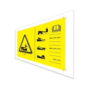 Genie Lift Part # 1288850GT - DECAL,WARNING,RUNAWAY MACHINE,S-80/85 HF,SYMBOL, EA