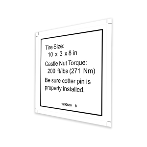 Genie Lift Part # 1290656GT - DECAL,LABEL,TIRE SPECS, GS-1330m, EA