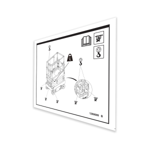 Genie Lift Part # 1290699GT - DECAL LABEL TRANSPORT DIAGRAM, GS-1330m, EA