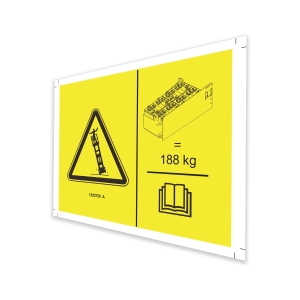 Genie Lift Part # 1292750GT - DECAL,SYM,TIPOVER,BATT, EA