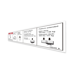 Genie Lift Part # 1293164GT - DECAL,DANGER,CAP,ANSI WORD, GS-1330m, EA